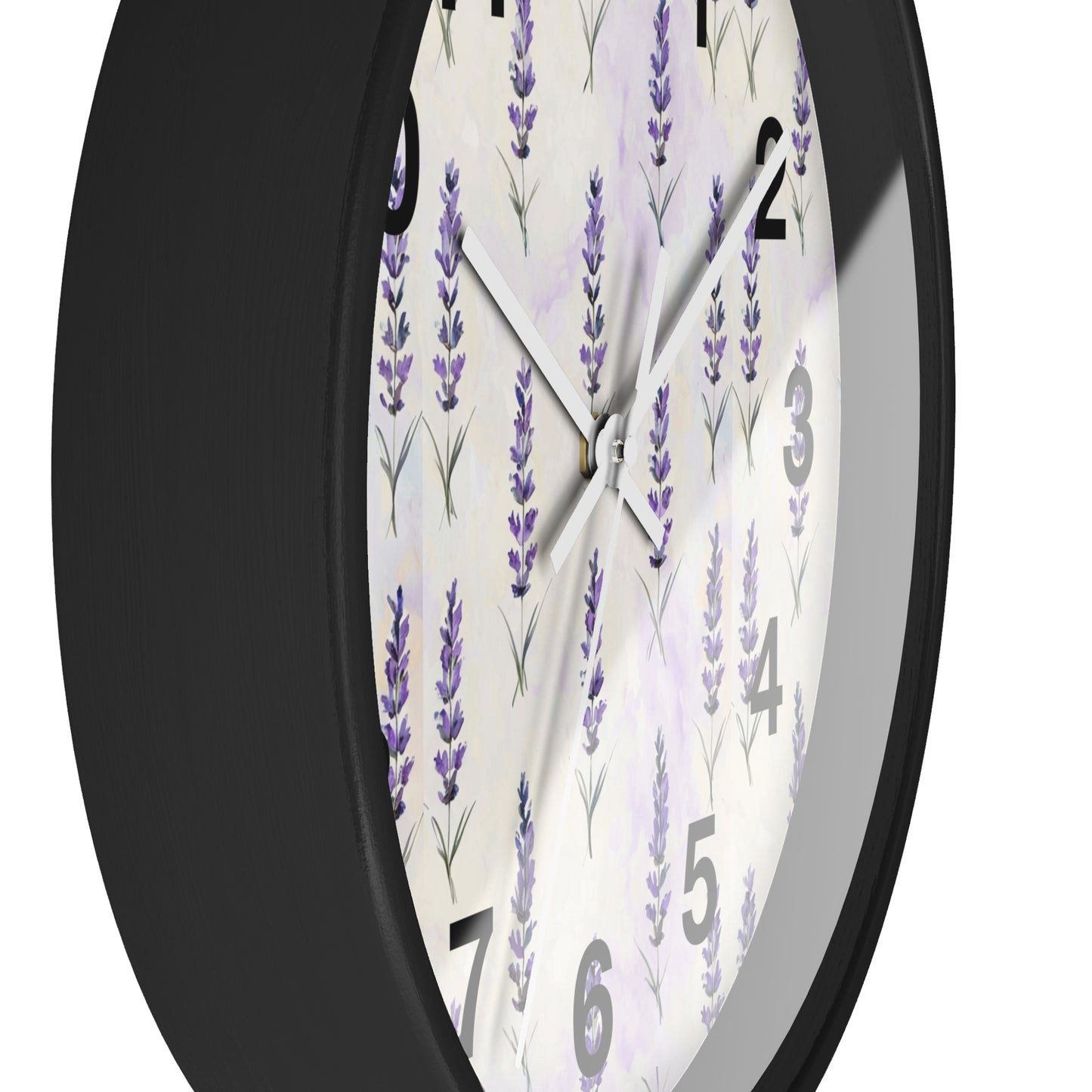 Lavender Sprig Wall Clock — Botanical Floral Clock for Kitchen, Bedroom & Living Room