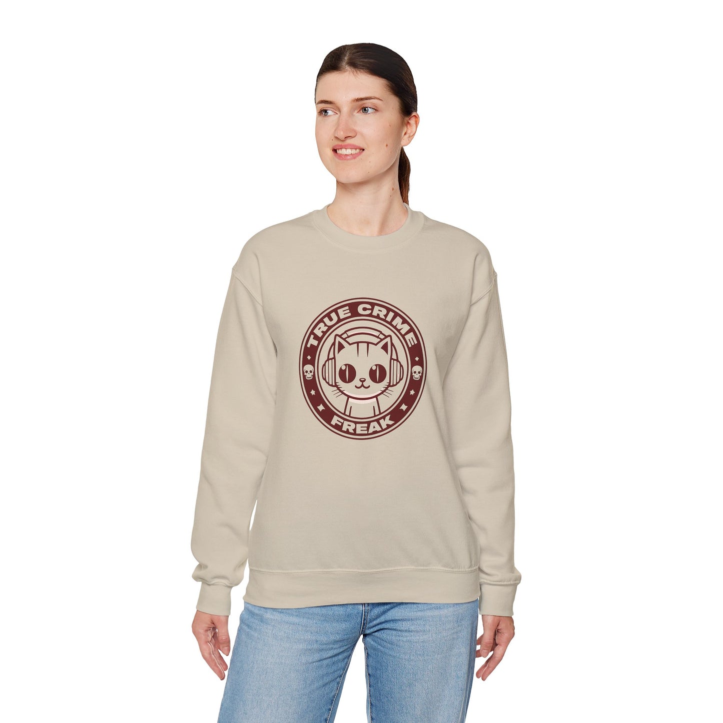 True Crime Freak Cat Crewneck Sweatshirt