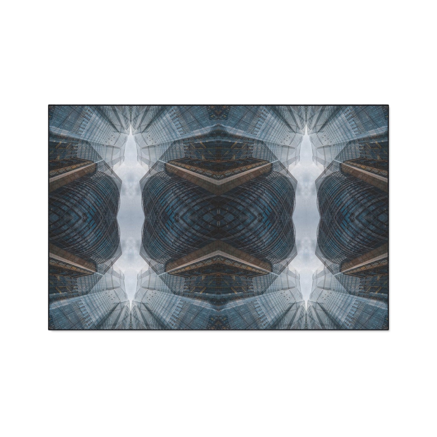 Industrial Kaleidoscope Heavy-Duty Floor Mat — Geometric Urban Entry Rug