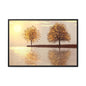 Framed Matte Canvas Wall Art — Golden Autumn Trees Reflection