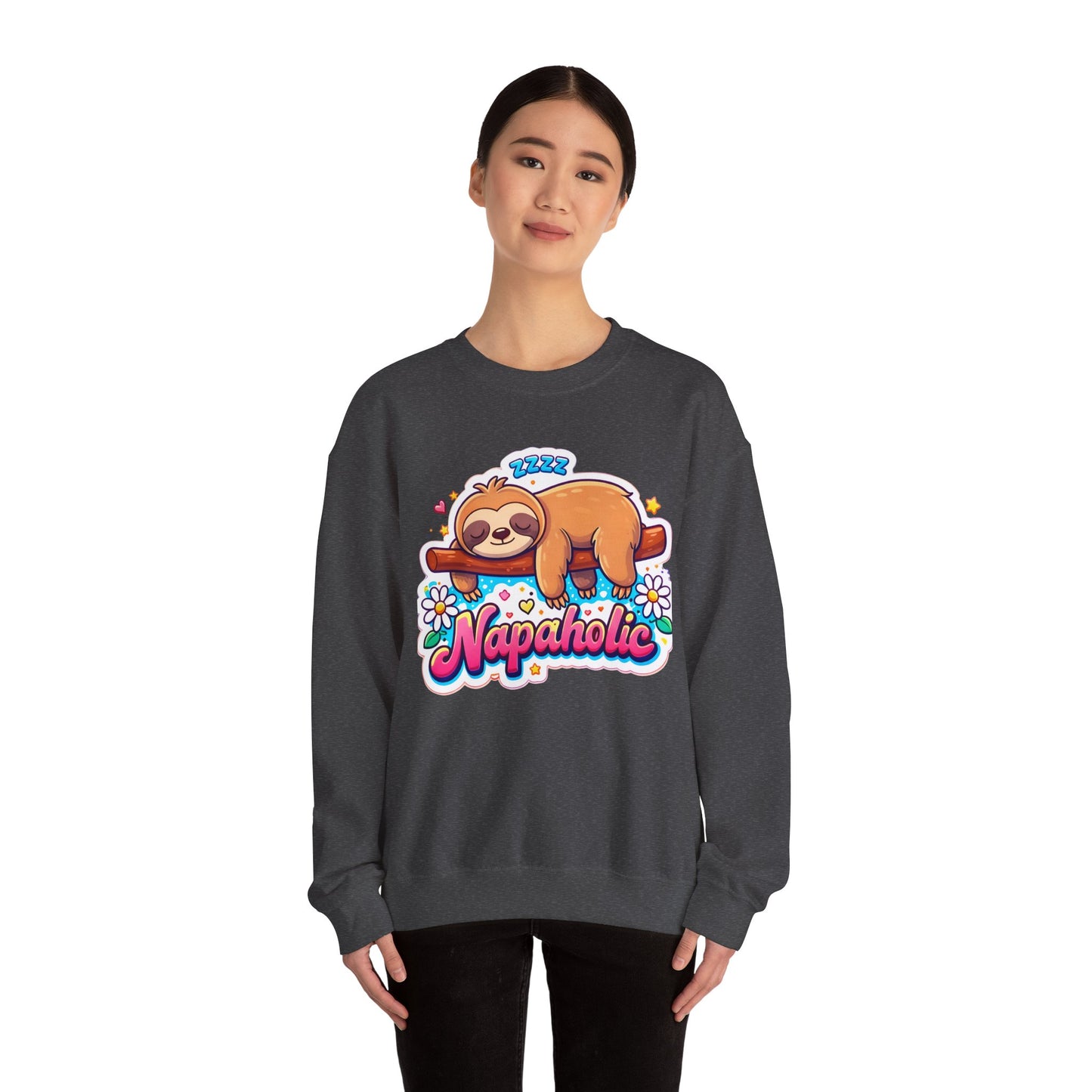 Napaholic Sweatshirt — Cute Sloth Nap Lover Crewneck