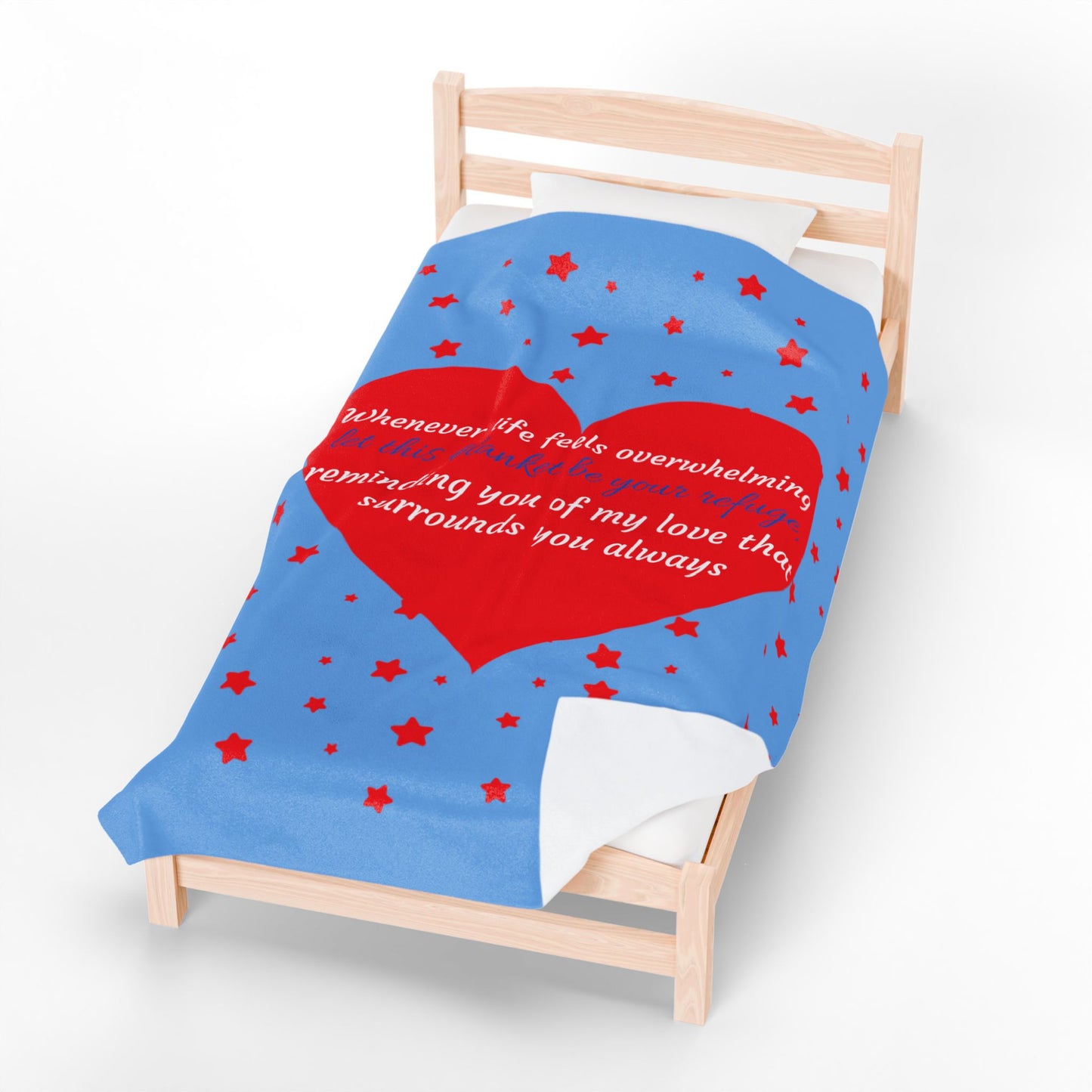 Heart Message Plush Blanket — 'Whenever life feels overwhelming…' Comfort Throw for Loved Ones
