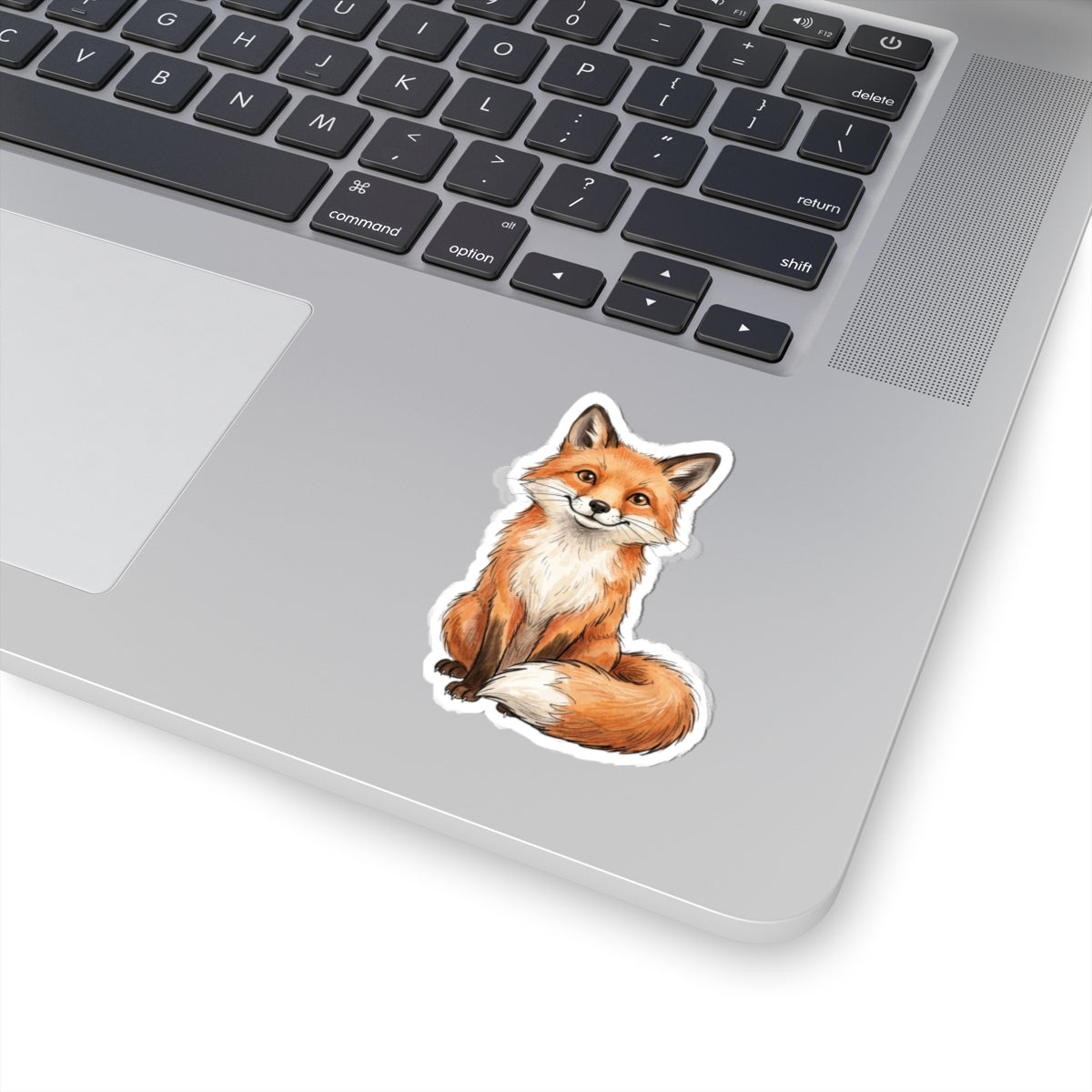 Cute Sitting Fox Sticker - Watercolor Woodland Laptop Decal