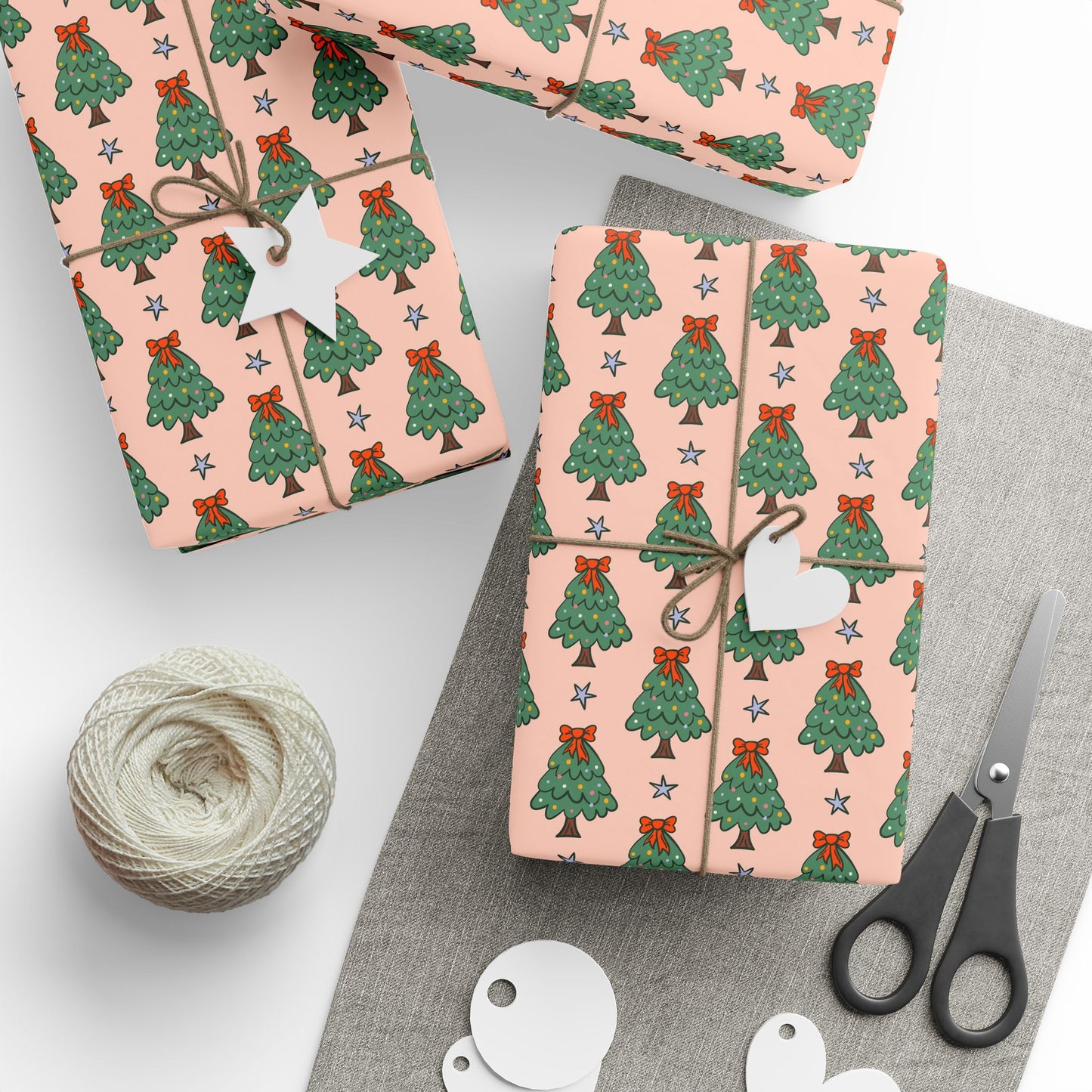 Christmas Tree Pattern Wrapping Paper Roll — Festive Gift Wrap for Holidays & Parties