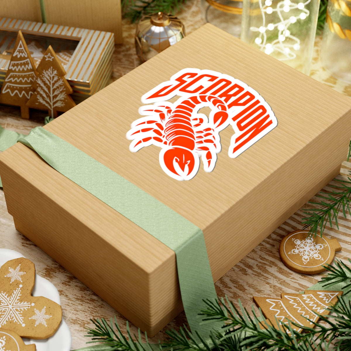 Scorpion Graphic Sticker — Bold Red Kiss-Cut Decal for Laptops, Water Bottles & Skateboards