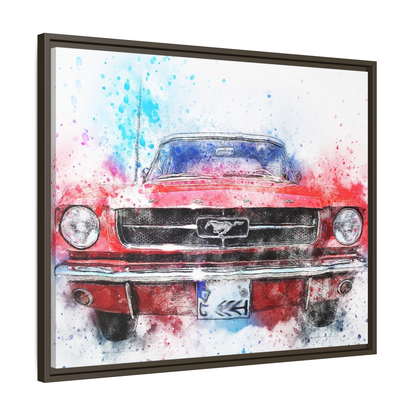 Matte Canvas, Framed Mustang Car