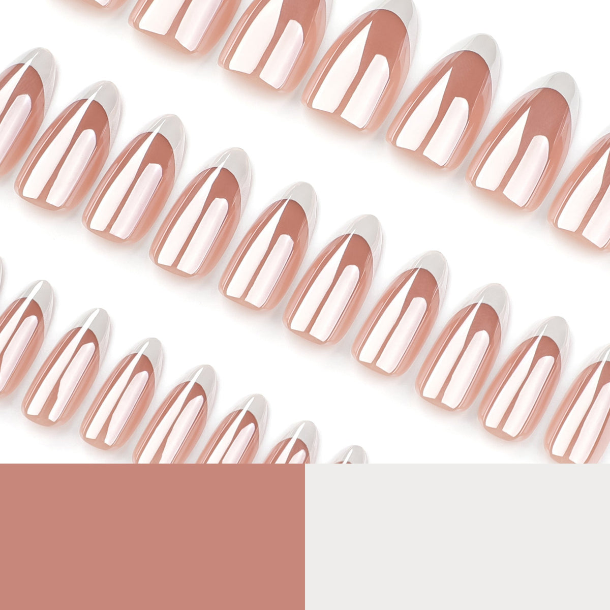 Simple French white short almond nail art – Image 4