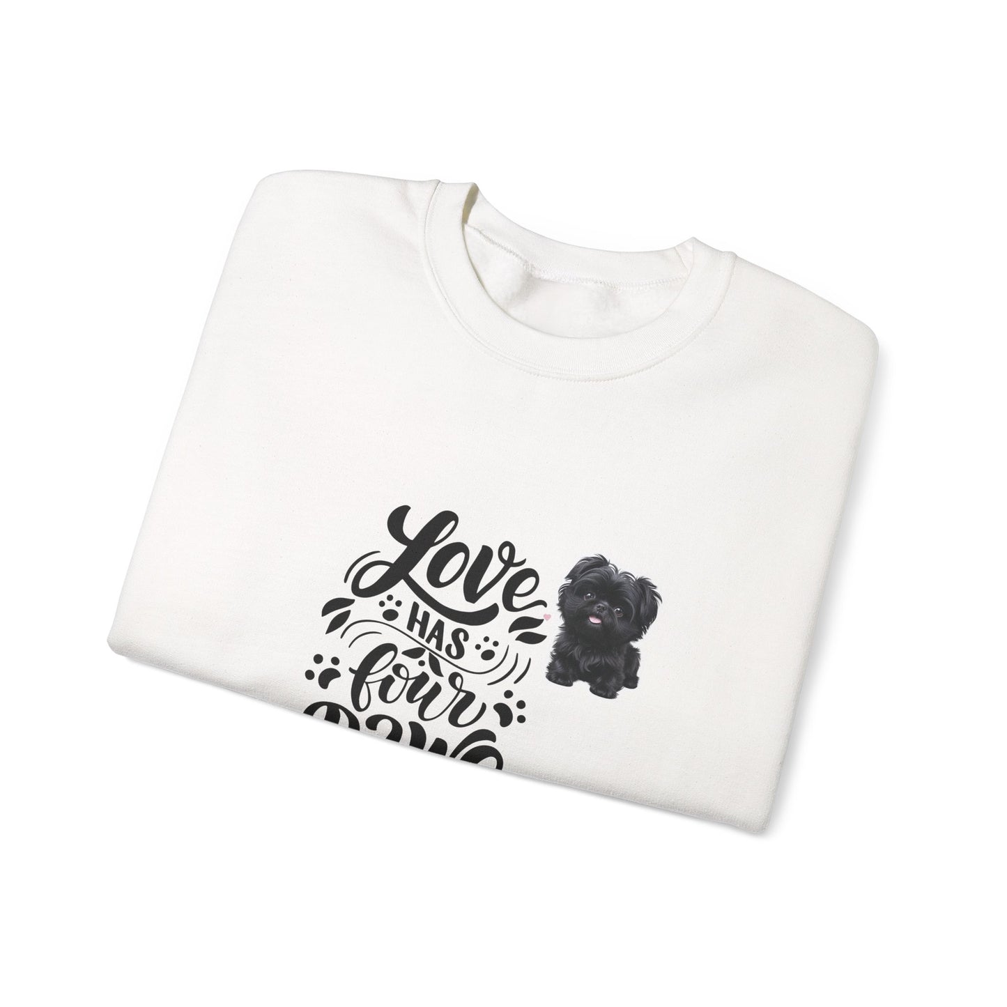 Crewneck Sweatshirt - "Love Has Four Paws" Dog Lover Graphic