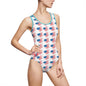 Patriotic One-Piece Swimsuit, American Flag Swimwear, Summer Beachwear, Fourth of July Swim Suit, USA Flag Bathing Suit