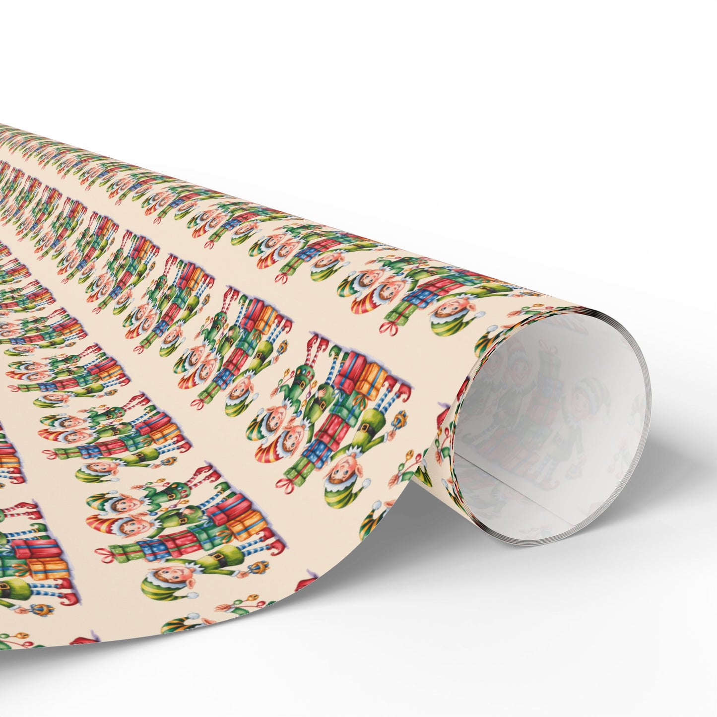Holiday Gnome Wrapping Paper Roll – Colorful Santa Gnome Gift Wrap