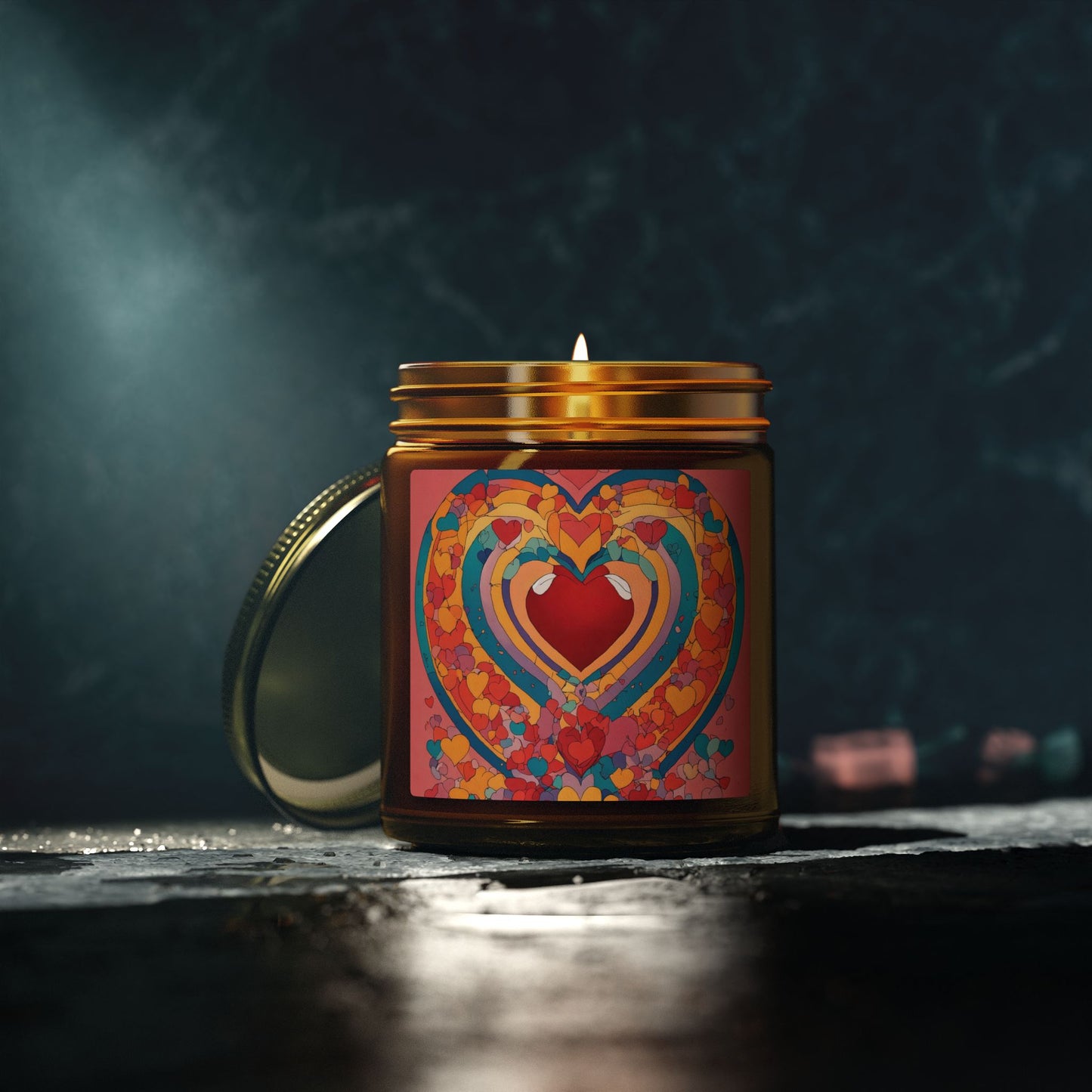 Heart Art Scented Candle – Coconut Apricot Wax (4oz & 9oz)