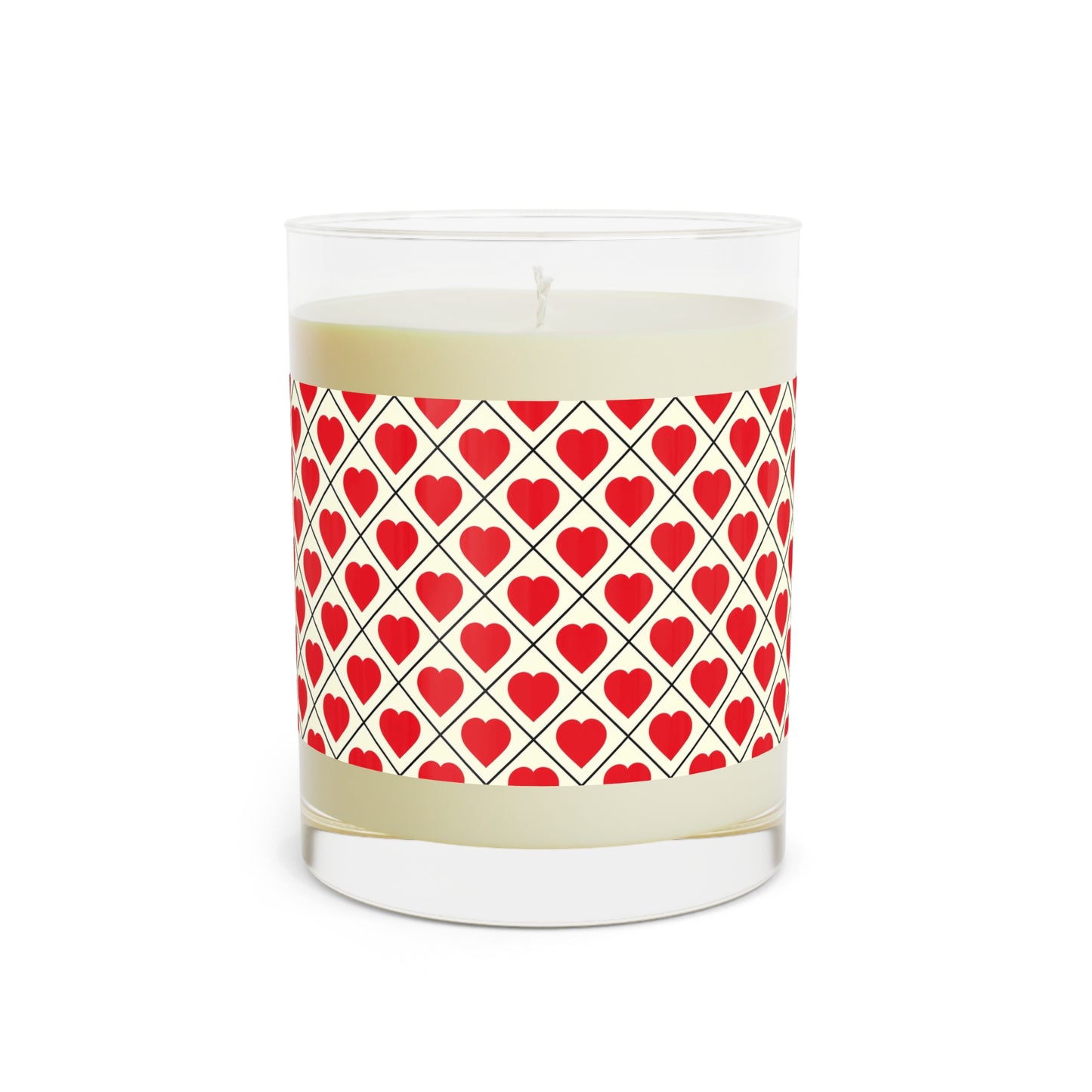 Heart Pattern Scented Candle — 11 oz Decorative Glass Candle for Valentine’s Gifts