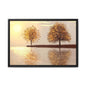Framed Matte Canvas Wall Art — Golden Autumn Trees Reflection