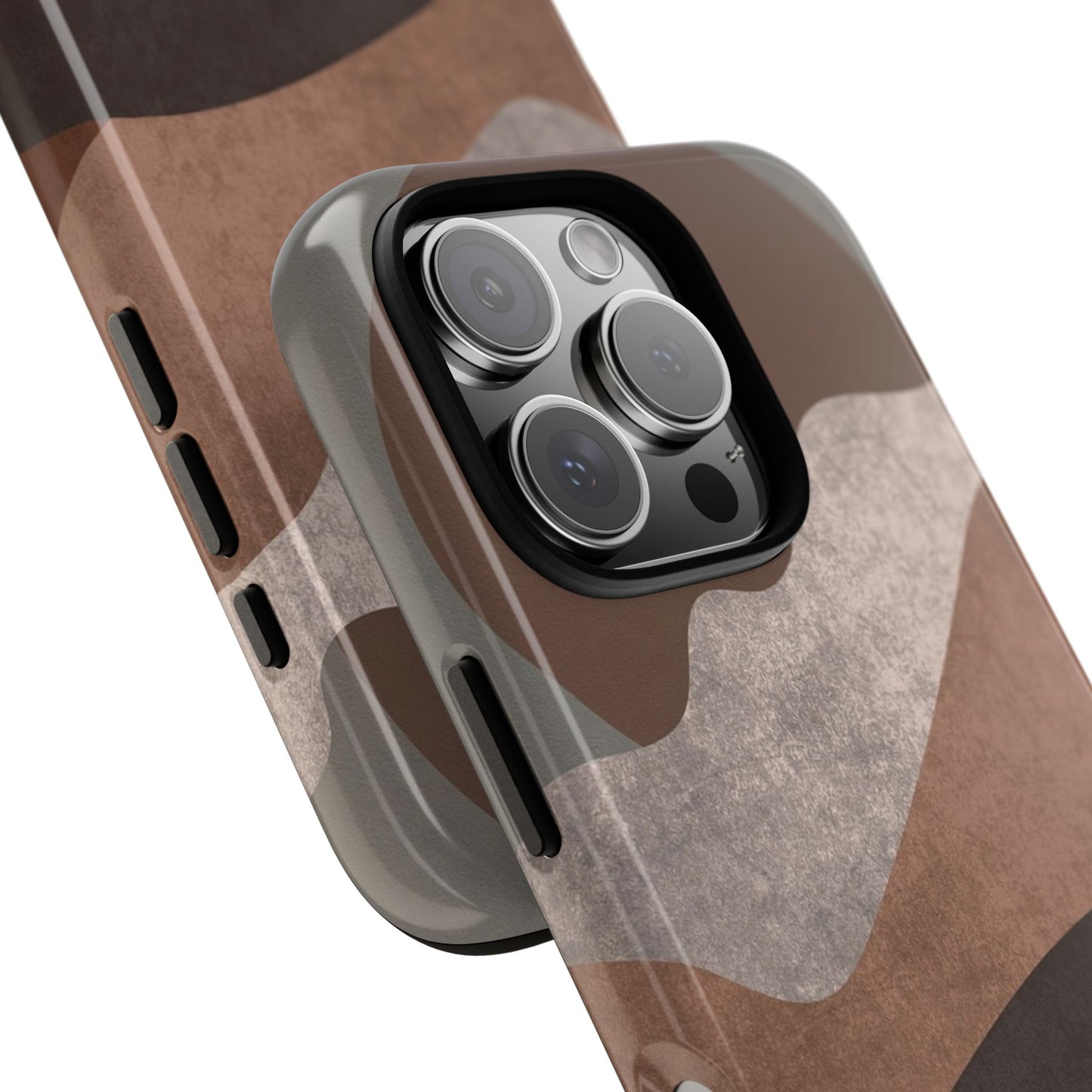 Abstract Earthtone Phone Case — Brown Layered Rugged Tough Case