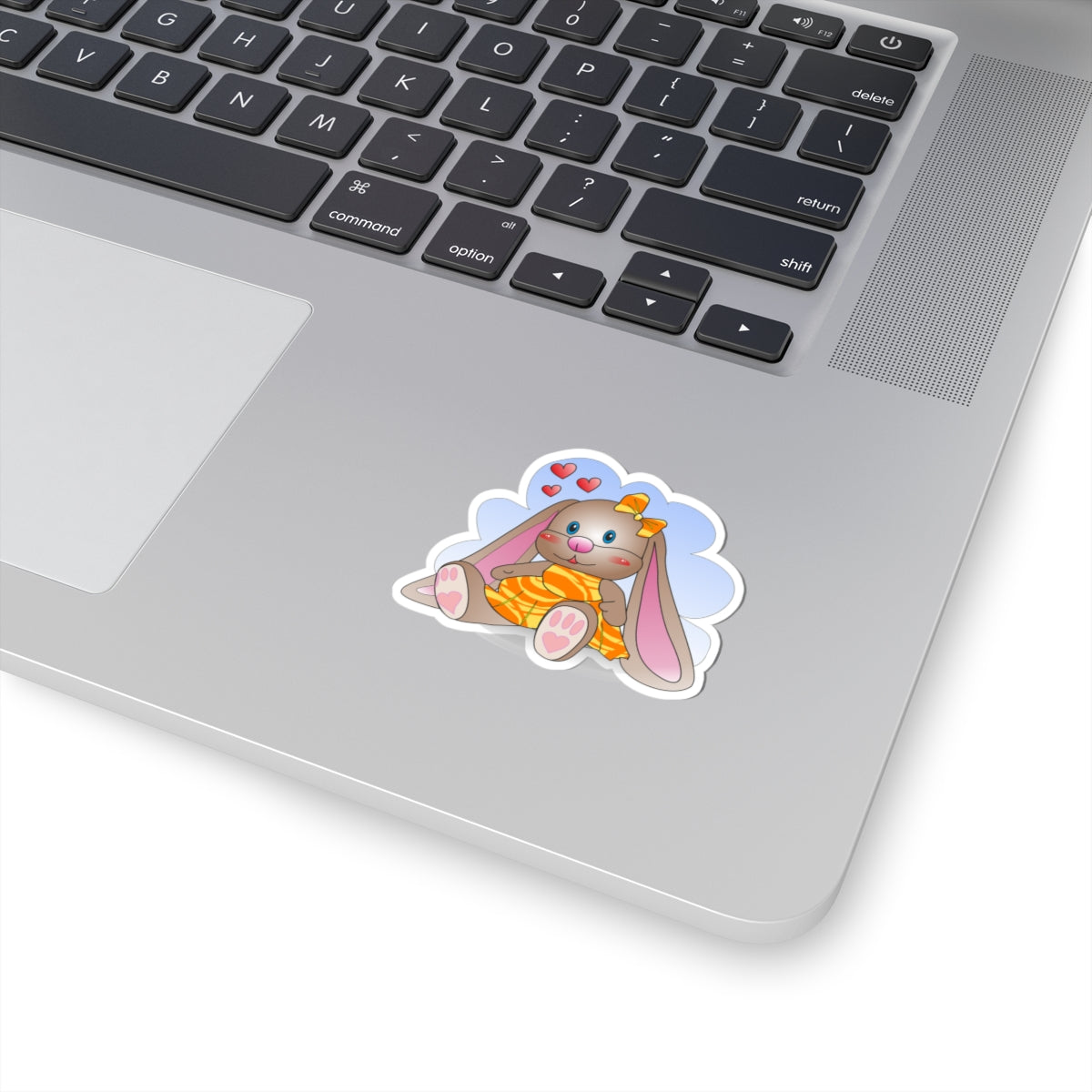Cute Bunny Love Kiss-Cut Stickers, Adorable Bunny Decor, Laptop Stickers, Kids Party Favors, Cute Animal Gifts, Spring or Easter Decor