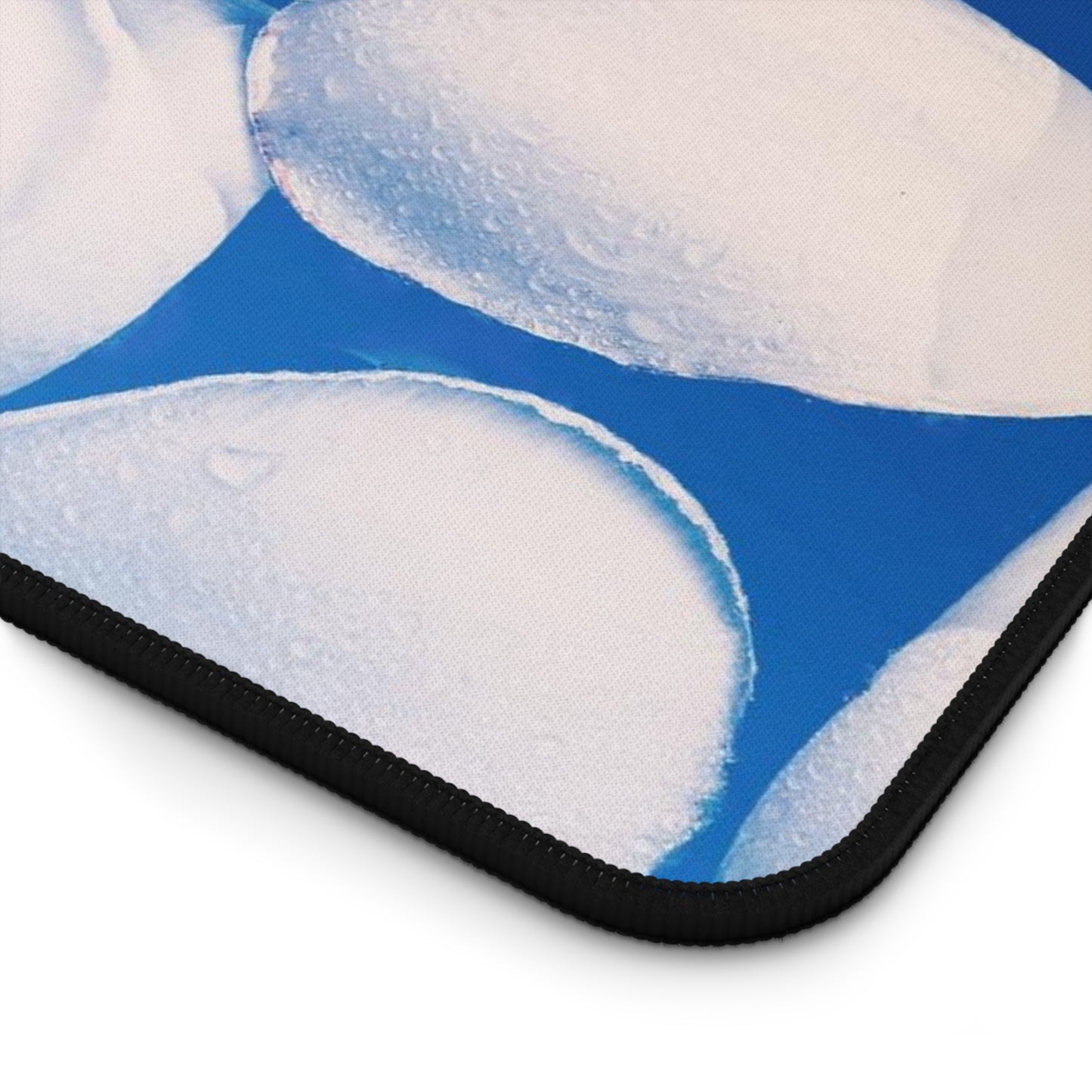 Plumeria Floral Desk Mat — Tropical White Flower Mouse Pad