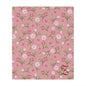 Pink Rose Floral Minky Blanket — Soft Monogrammed "Z" Throw for Nursery, Baby Shower & Gift
