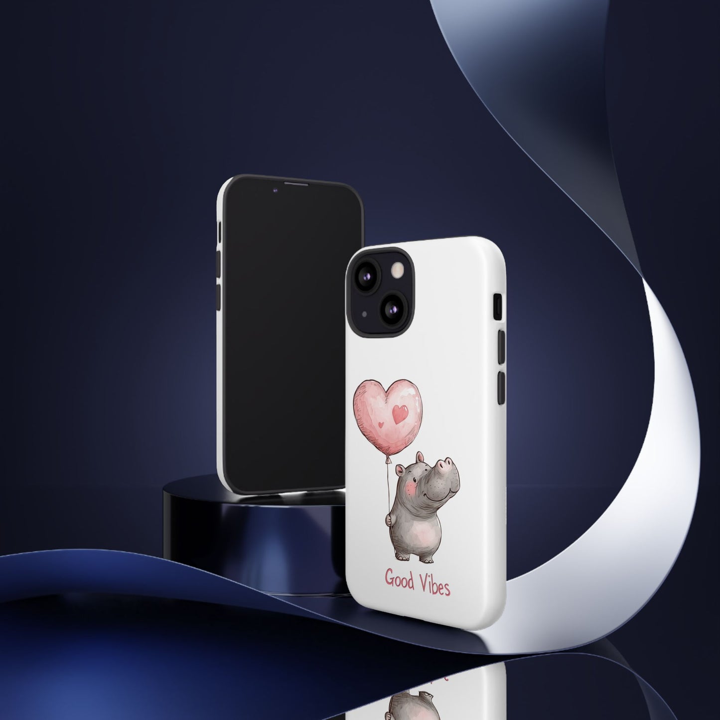 Cute Hippo Phone Case - Good Vibes Design, Animal Lover Gift, Fun Accessory, Birthday Present, Phone Accessories