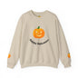 Halloween Pumpkin Sweatshirt, Cozy Fall Apparel, Unisex Crewneck for Halloween, Autumn Casual Wear, Fun Gift Idea