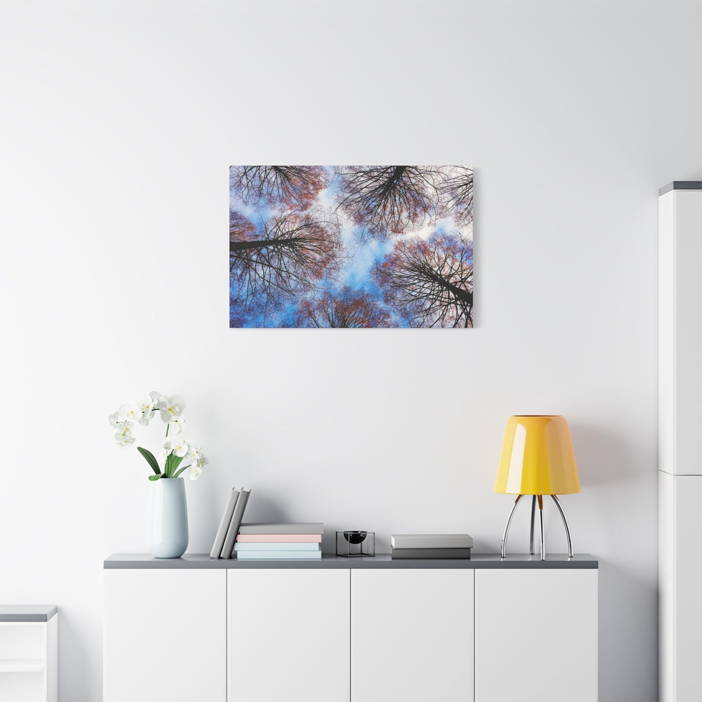 Canopy Sky Canvas Print — Winter Tree Tops Wall Art