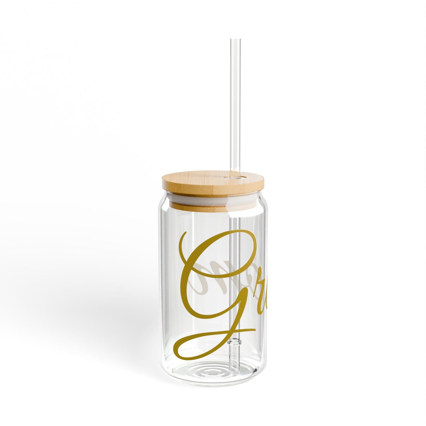 Stylish Sipper Glass with Bamboo Lid - Perfect for Smoothies