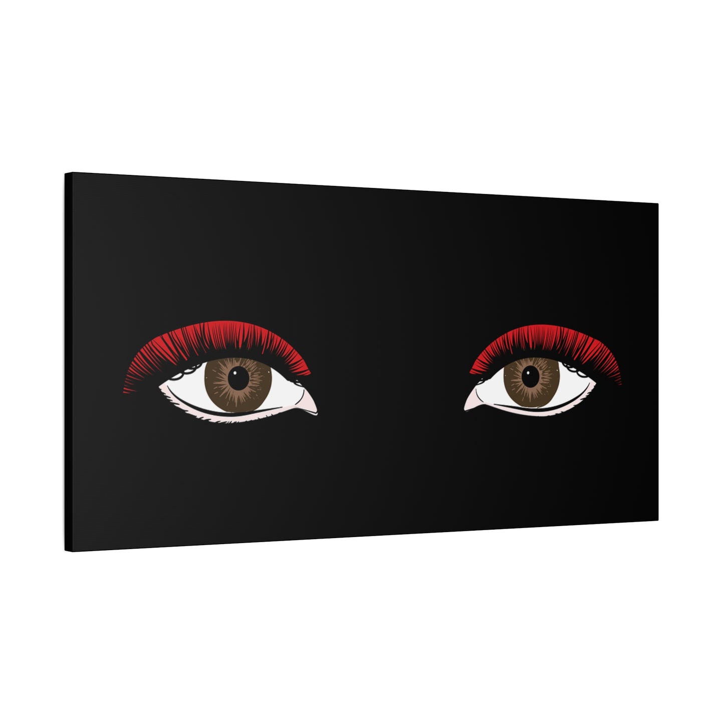 Red Lashes Wall Art Canvas — Glam Eyes Makeup Decor