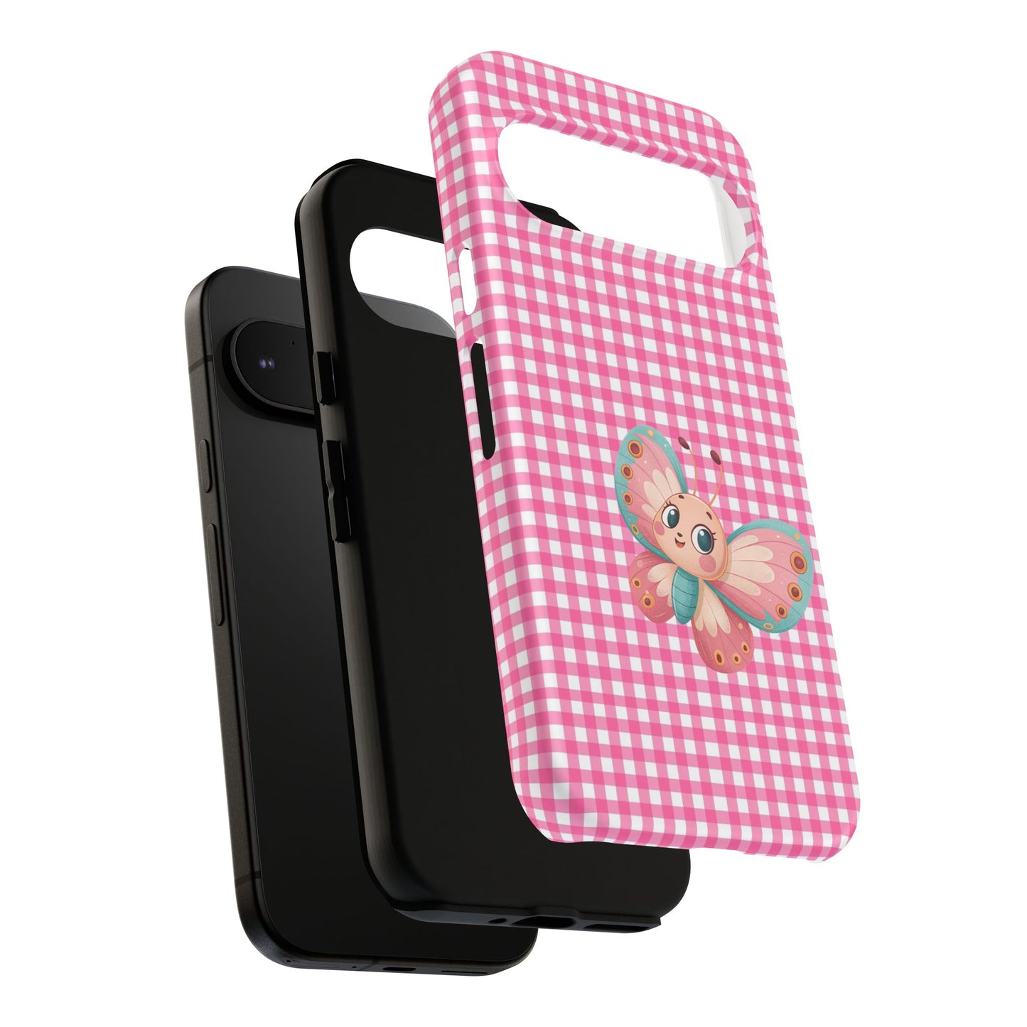 Cute Butterfly Phone Case, Tough Cases, Floral Phone Accessory, Gift for Her, Spring Fashion, Kids' Birthday Present, Pastel Aesthetic