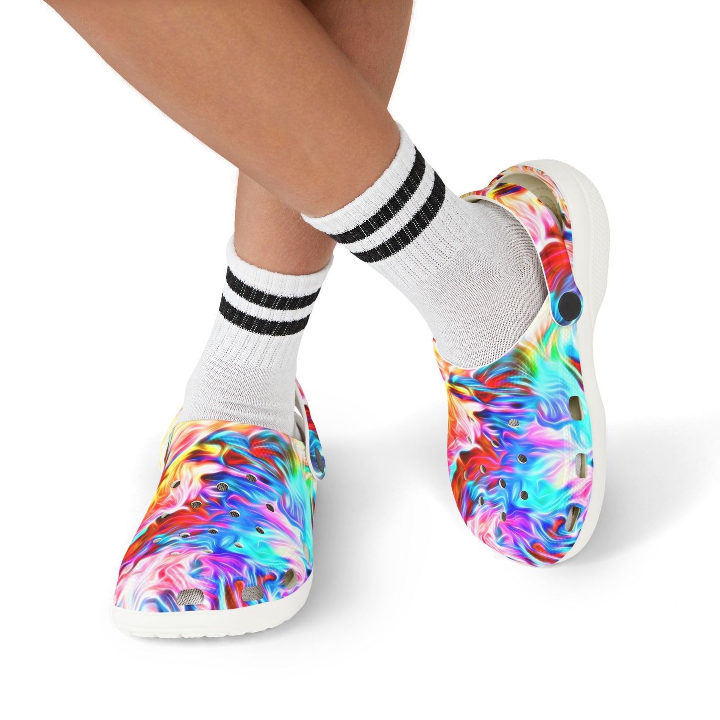 Kids Colorful Swirl EVA Foam Clogs — Vibrant Tie-Dye Slip-On Shoes for Toddlers & Children