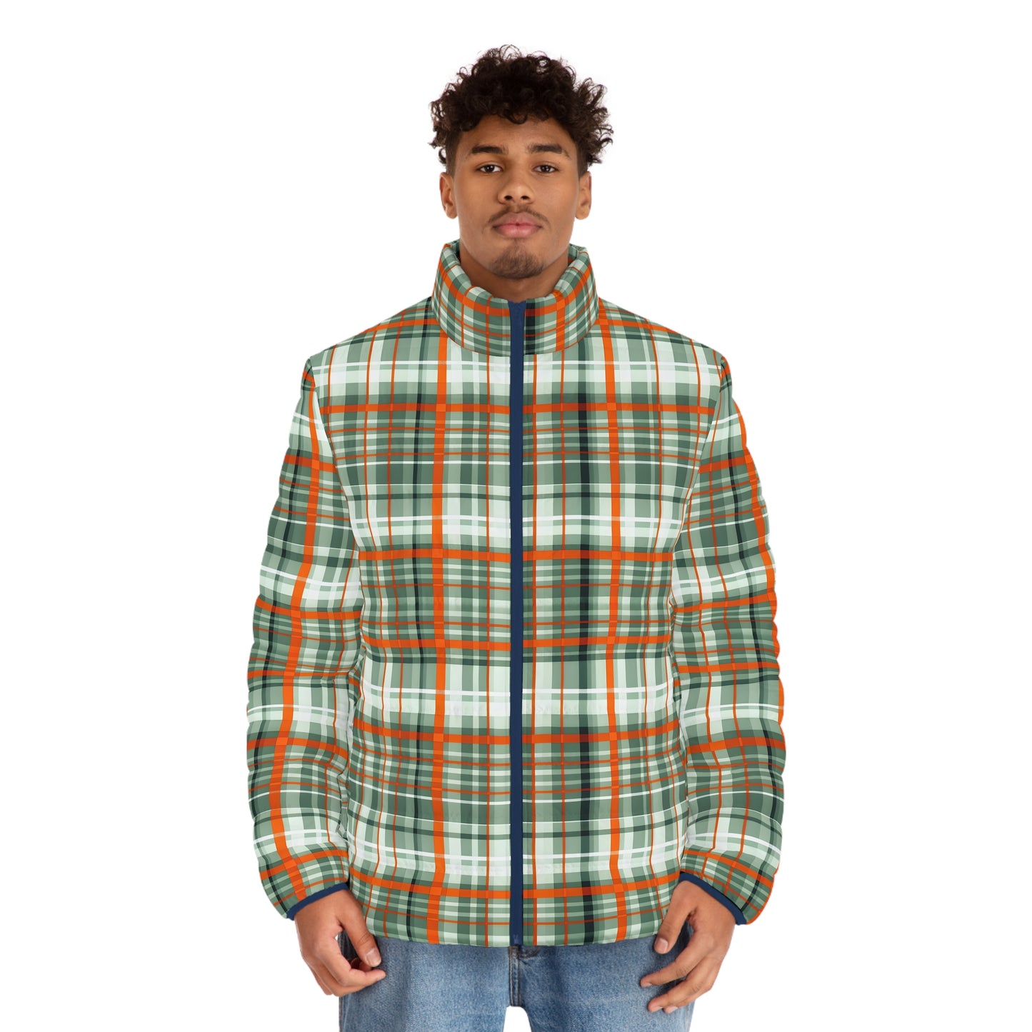 Stylish Men's Plaid Puffer Jacket, Outdoor Wear, Casual Style, Fall Fashion, Gift for Him, Winter Layering