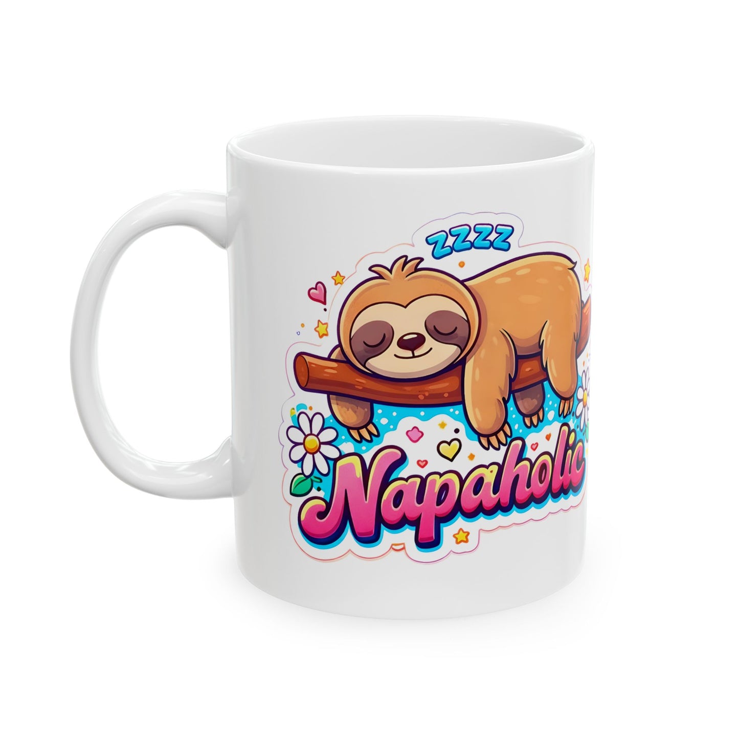 Sloth Napaholic Ceramic Mug — Cute Lazy Sloth Coffee Cup (11oz & 15oz)