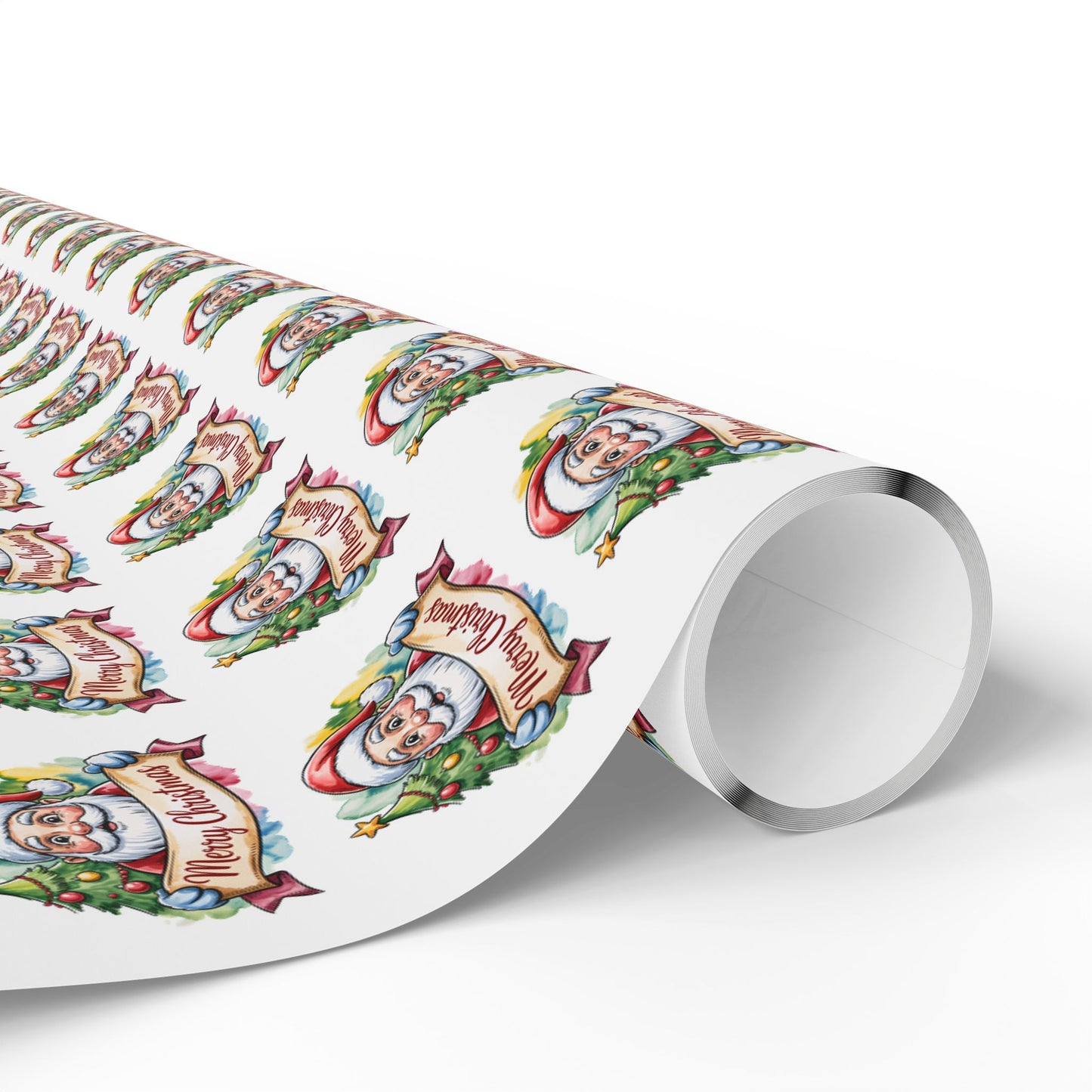Holiday Santa Emblem Wrapping Paper Roll