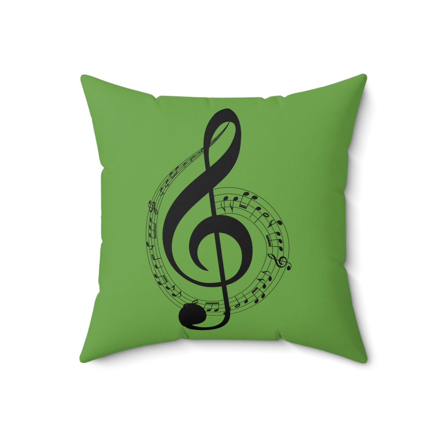 Musical Notes Decorative Pillow, Ideal Gift for Musicians, Green Music Theme Cushion for Home Decor, Bedroom, Living Room