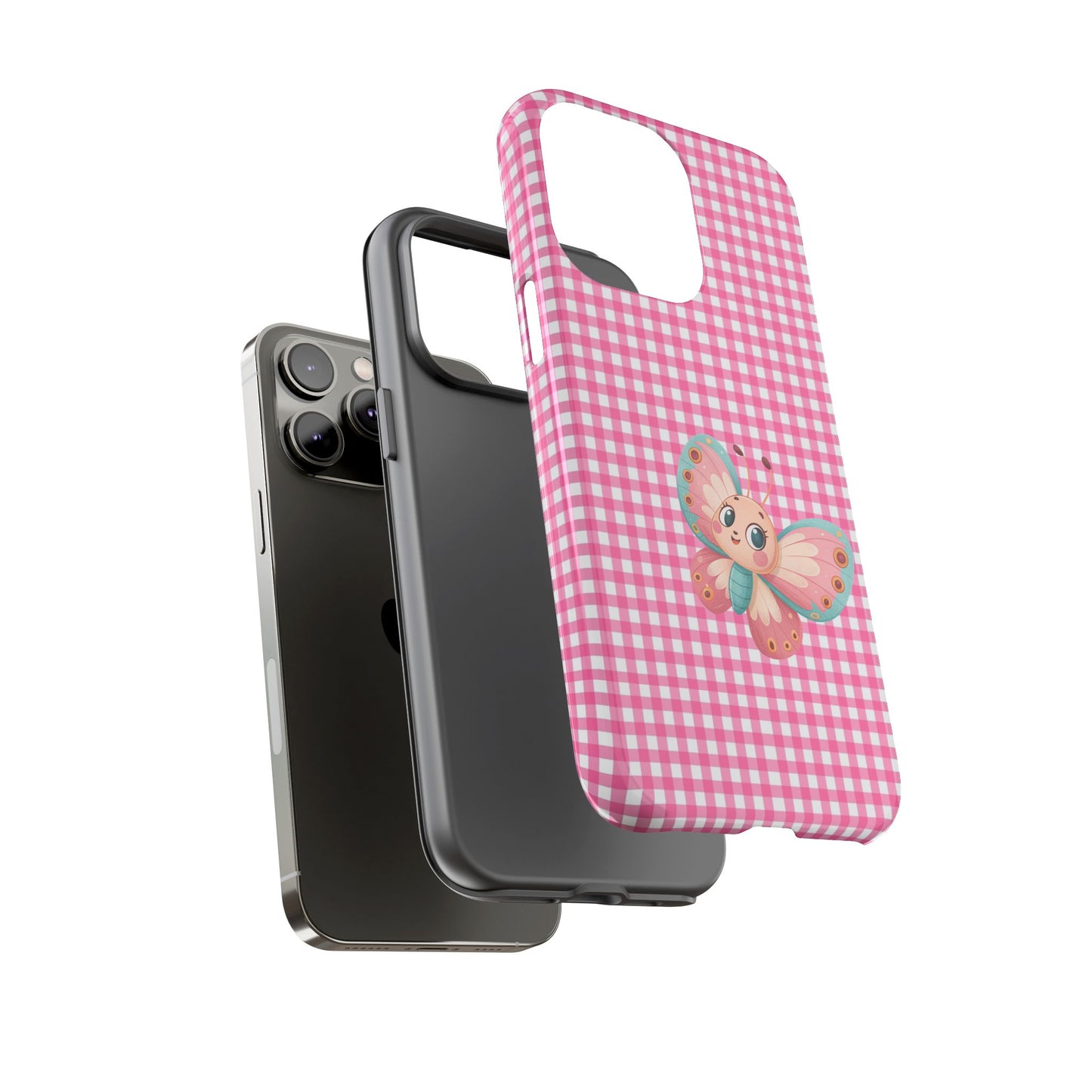 Cute Butterfly Phone Case, Tough Cases, Floral Phone Accessory, Gift for Her, Spring Fashion, Kids' Birthday Present, Pastel Aesthetic