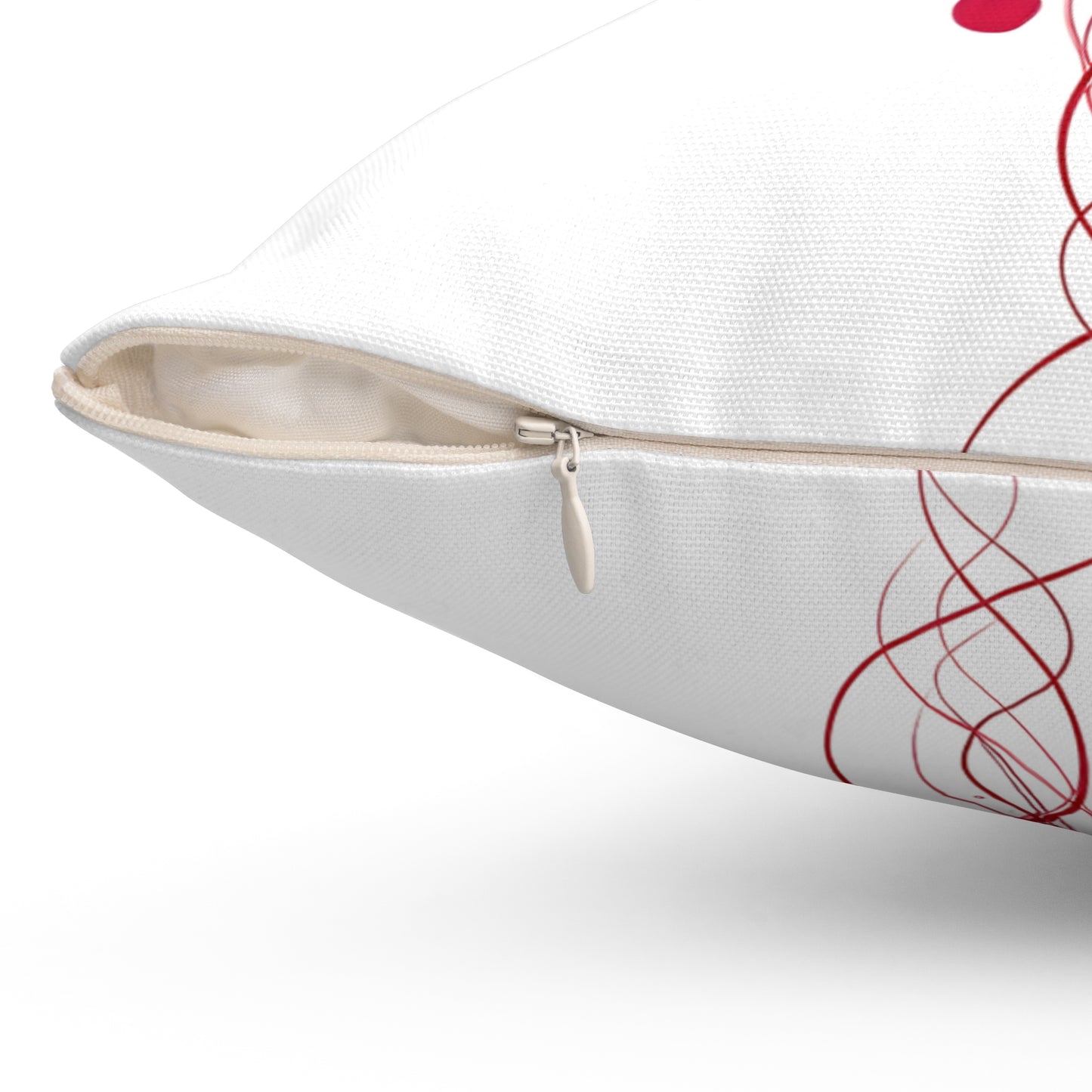 Valentine Red Heart Decorative Pillow — Romantic Floral Heart Throw Pillow