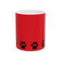Paw Print Ceramic Mug - Ideal for Pet Lovers, Dog Owners, Animal Enthusiasts, Gift for Pet Birthdays, Cozy Coffee Moments, Kitchen Decor