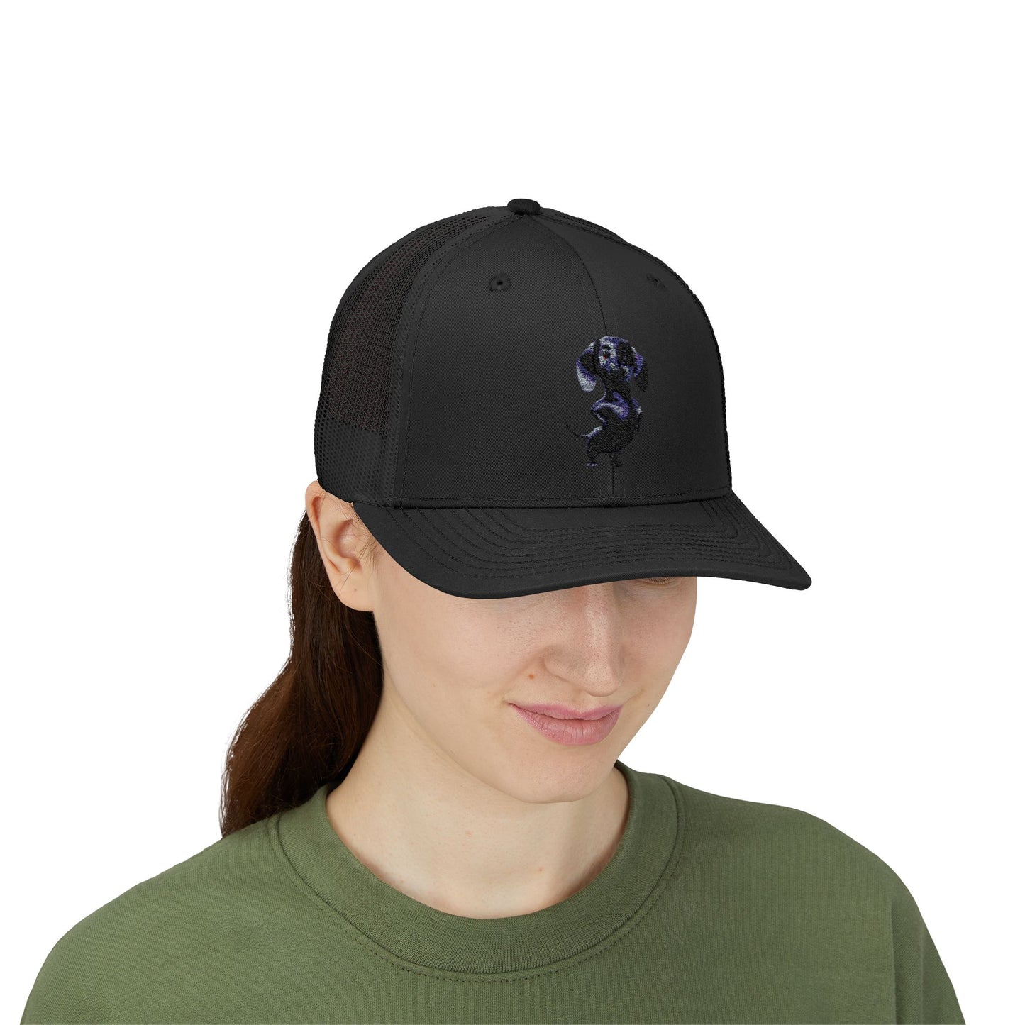 Dachshund Galaxy Trucker Cap – Embroidered Space Sausage Dog Snapback