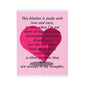 Memorial Heart Velveteen Plush Blanket — "This blanket is made with love and care" Comfort Throw