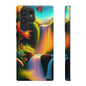 Phone Case - Vibrant Waterfall Landscape with Butterfly | Colorful Nature Protective Case