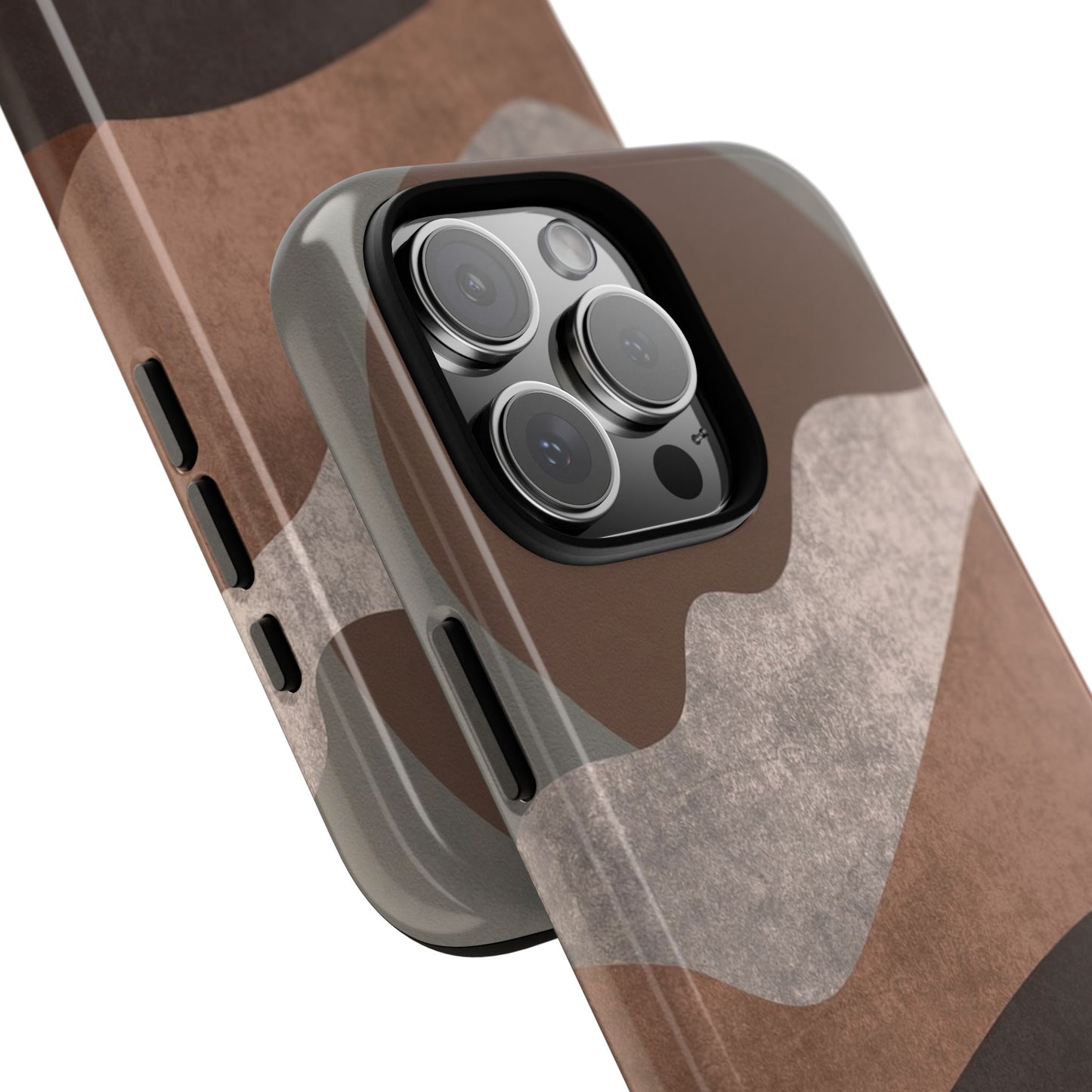 Abstract Earthtone Phone Case — Brown Layered Rugged Tough Case