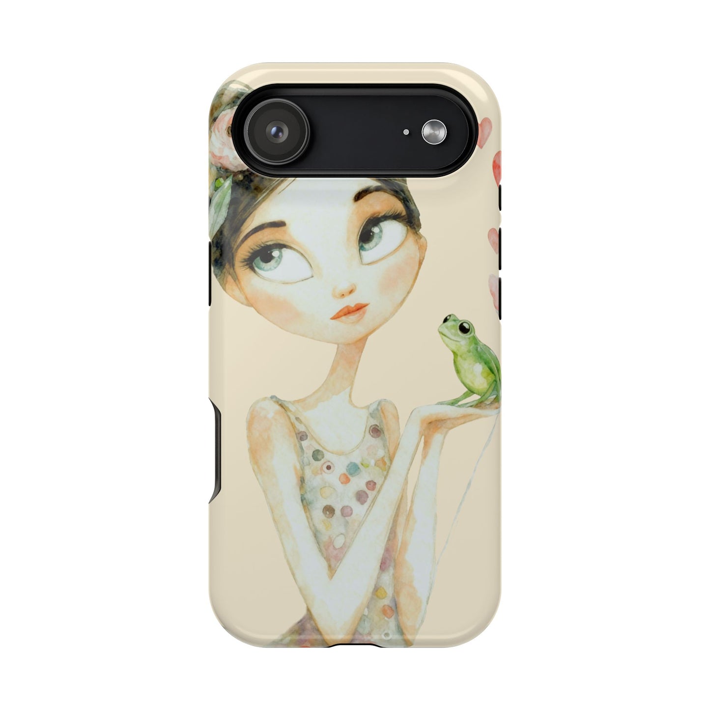 Whimsical Girl with Frog Magnetic Impact Phone Case