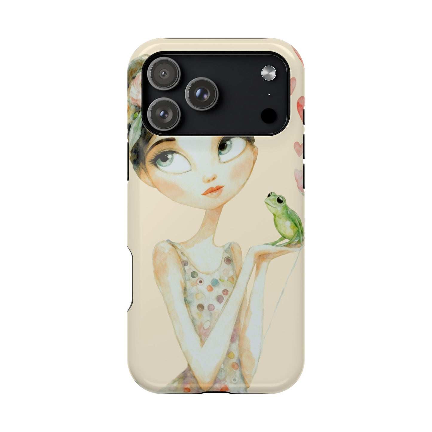 Whimsical Girl with Frog Magnetic Impact Phone Case