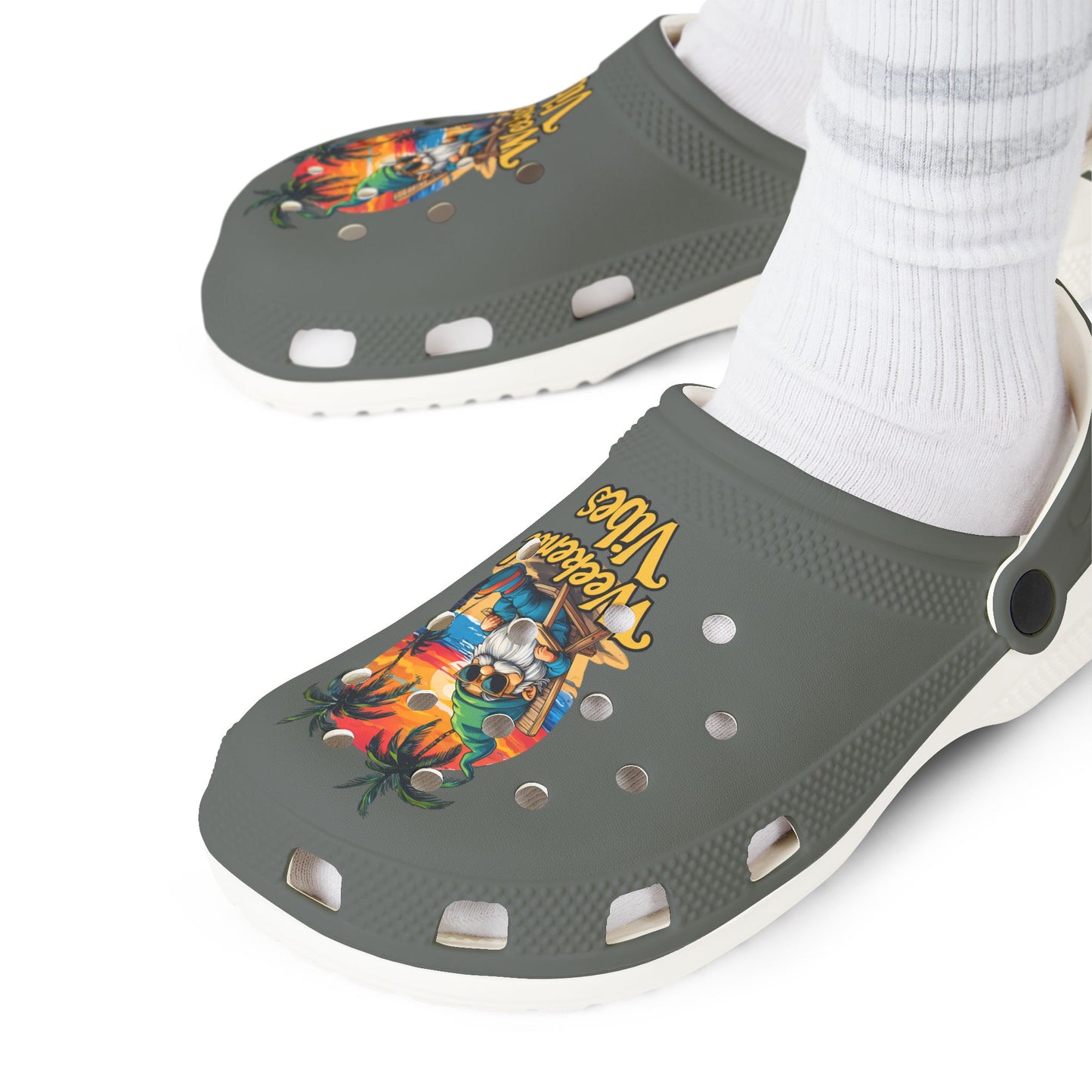Weekend Vibes EVA Clogs — Tropical Beach Graphic Foam Shoes