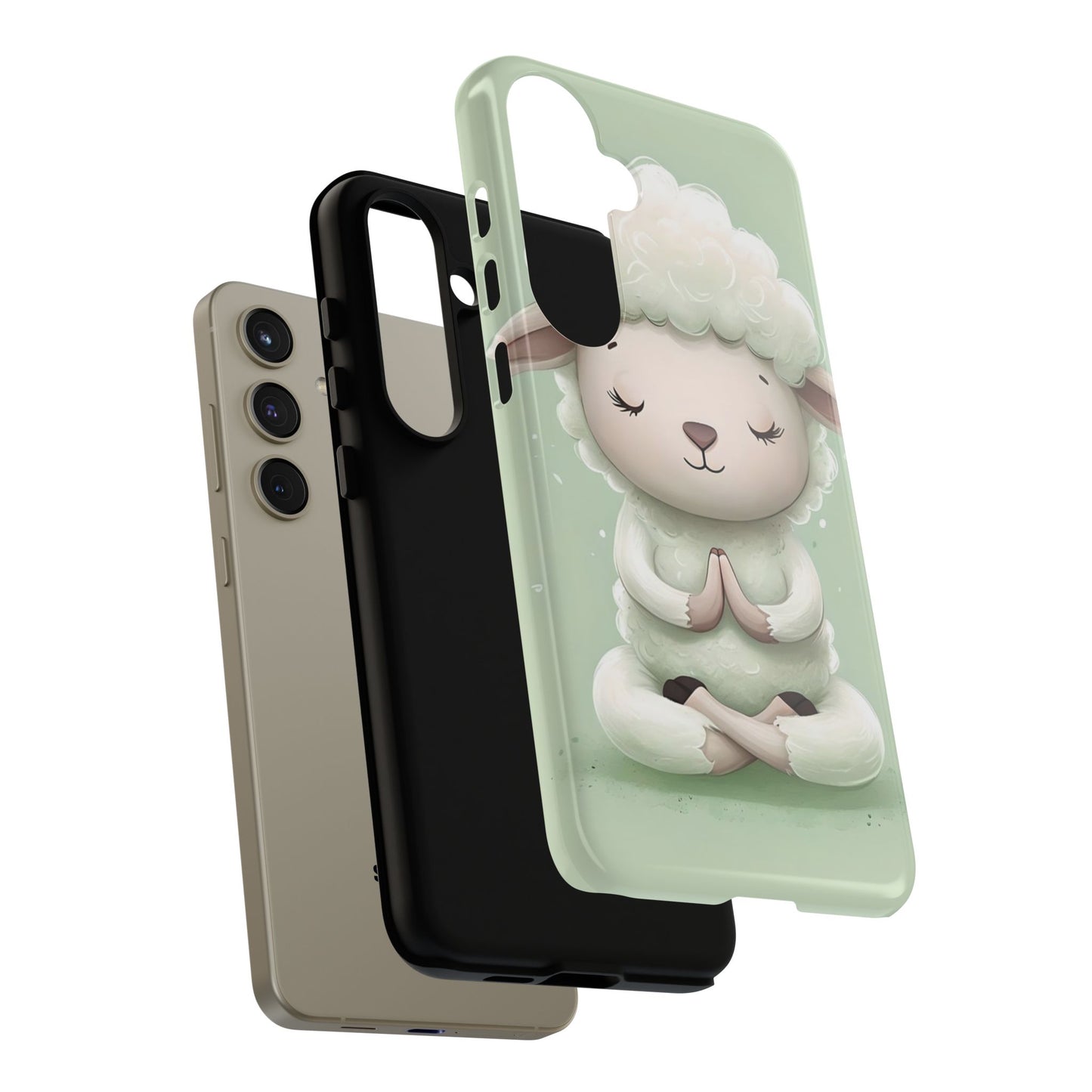Meditating Lamb Phone Case — Cute Pastel Protective iPhone Cover