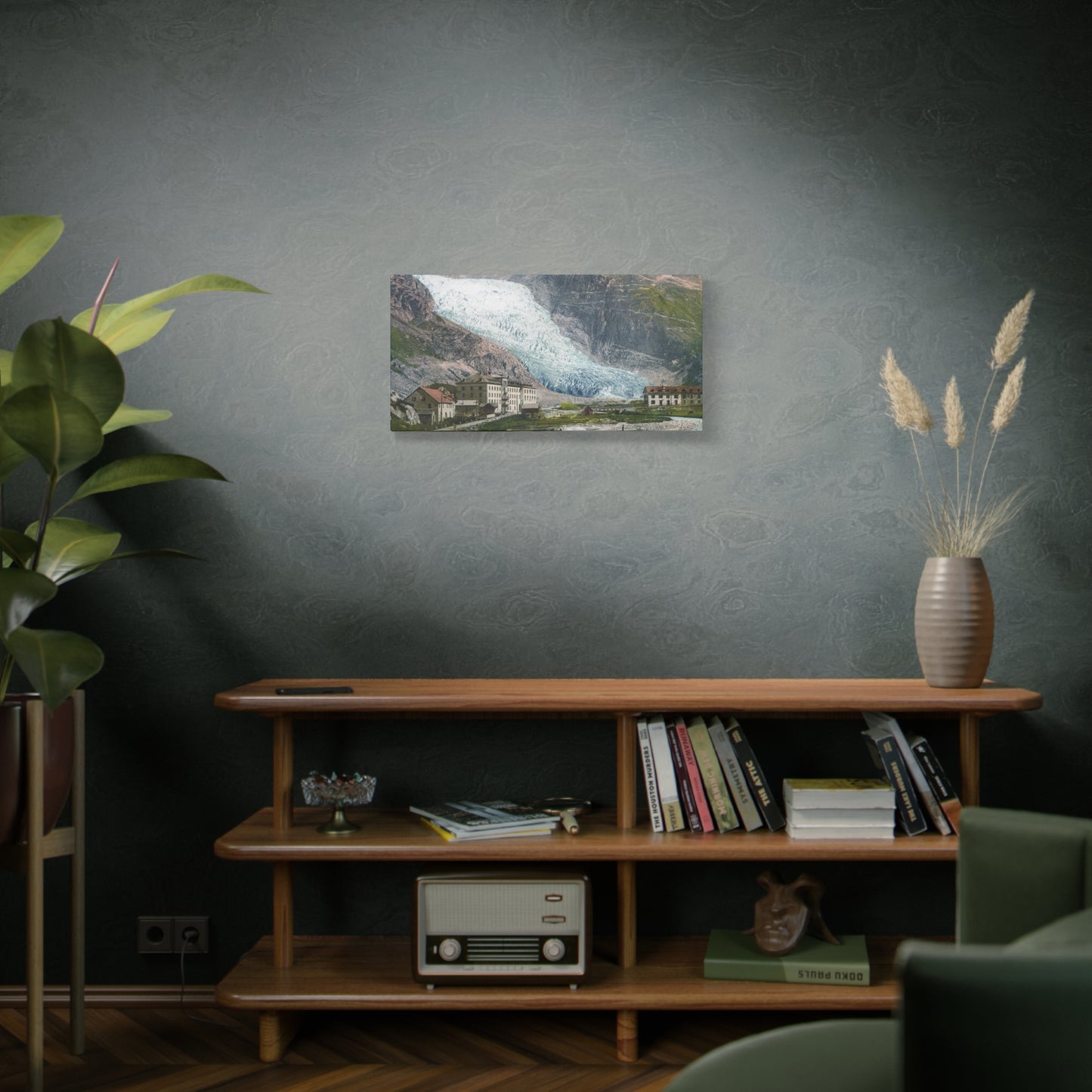 Glacier Village Matte Canvas Print