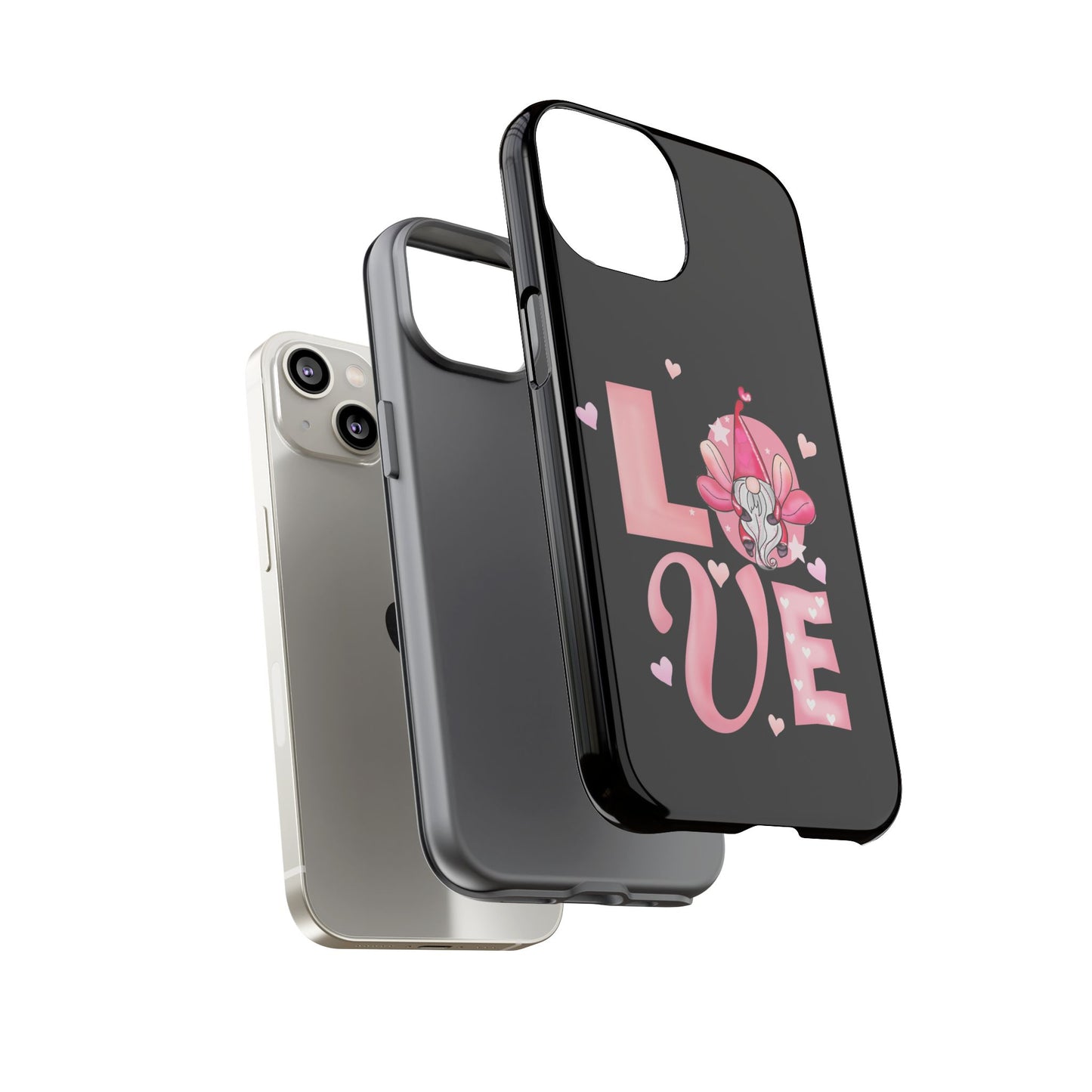 Love Gnome Phone Case — Cute Pink Heart Valentines Protective Case