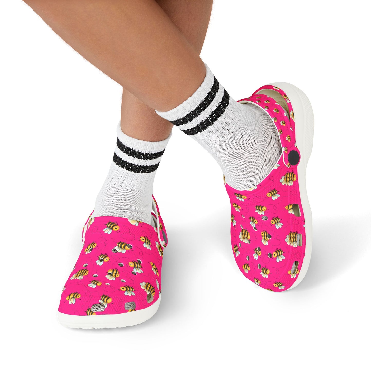 Kids' Floral Bee Clogs - Fun Summer Slip-On