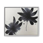 Framed Black Floral Matte Canvas Wall Art — Monochrome Botanical Print