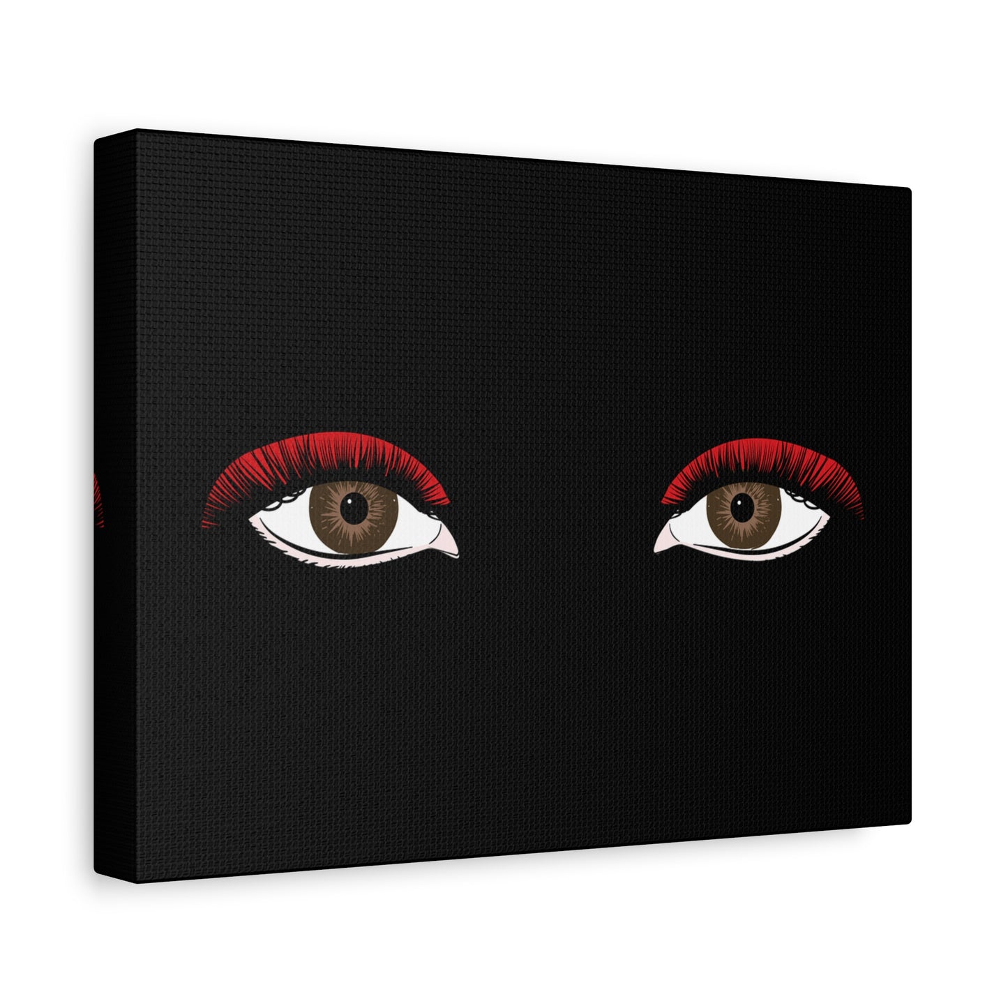 Red Lashes Wall Art Canvas — Glam Eyes Makeup Decor