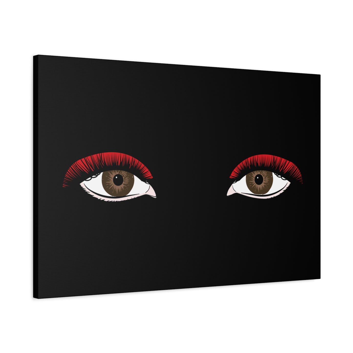 Red Lashes Wall Art Canvas — Glam Eyes Makeup Decor