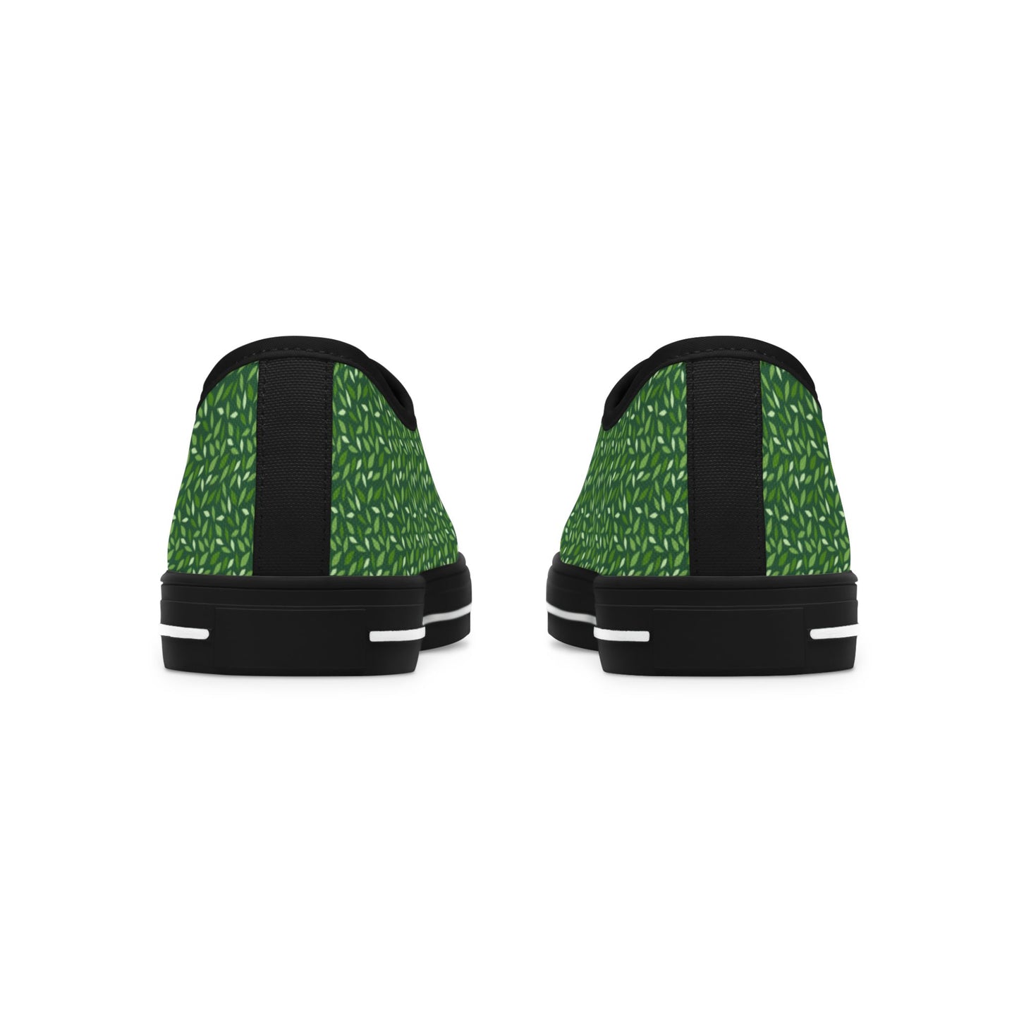 Green Texture Low Top Sneakers — Women's Casual Canvas Shoes